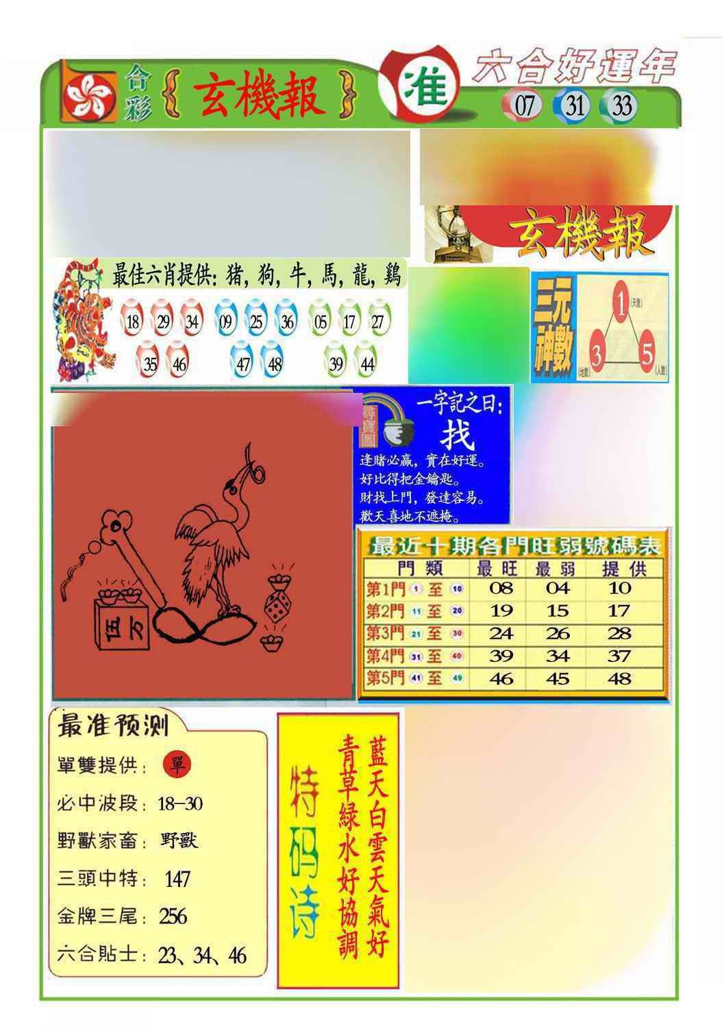 033期马经玄机报(新图推荐)[图]